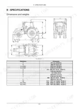 Case IH FARMALL 75C-115C tractor dimensions and weights diagram with reference table for A-N measurements.