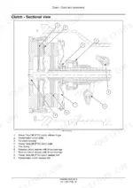 Case IH Farmall 80JXM, 90JXM clutch sectional view diagram showing PTO and transmission clutch components and release forks.
