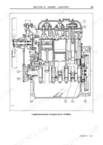 Case IH JX1060V, JX1070V, JX1075V, JX1070N, JX1075N longitudinal engine section diagram showing internal components.