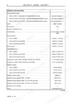 Case IH JX1060V, JX1070V, JX1075V, JX1070N, JX1075N engine general specifications table including piston, displacement, and power data.