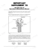 Case IH KP-525 Tiger IV, KP 525 transmission filter diagram, replacement intervals, and part number reference table.