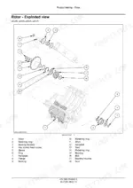 Case IH LB324–LB434 Square Baler exploded view diagram of the product feeding rotor assembly.