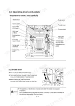 Case IH MAXXFARM 60 operator manual diagram of tractor operating levers, pedals, and shuttle lever shift instructions.