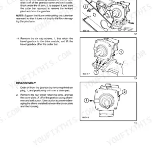 Case IH MDX disc mower bevel gearbox removal and disassembly steps