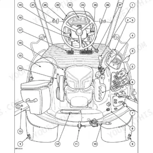 Case IH Maxxum MXU100–MXU135 cab and platform controls diagram with numbered components.