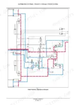 Case IH Precision Hoe 800 primary hydraulic power system diagram showing field position with openers in ground.
