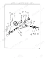 case-ih-rbx452-rbx462-round-baler-repair-manual-6-71260en-exploded-view-71.webp Case IH RBX452, RBX462, RBX452-462 exploded view of the implement driveline gearbox assembly components.