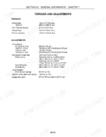 case-ih-rbx452-rbx462-round-baler-repair-manual-6-71260en-specs-16.webp Case IH RBX452, RBX462, RBX452-462 torque specifications and adjustment settings table for baler components.