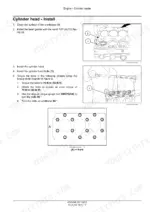 Case IH S8000 Engine, 8035.05.716... Cylinder head installation procedure, gasket placement, and bolt torque sequence diagram.
