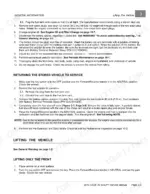 Case IH Scout Utility Vehicle service manual page covering vehicle storage preparation, returning to service, and lifting procedures.