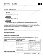 Case IH Scout Utility Vehicle brake system troubleshooting table for low pedal symptoms and hydraulic causes.