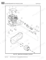 Case IH Scout XL, Scout XLT exploded view of gasoline engine, muffler, and clutch removal and installation components.