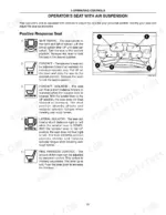 Case IH Steiger Series Tractor operator seat air suspension controls diagram showing swivel, fore/aft, and firmness adjustments.