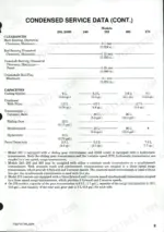 Case/international 235, 235H, 245, 255, 265, 275 service manual page showing engine clearance specs and fluid capacities.
