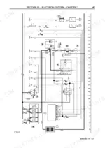 Case JX1070U, JX1080U, JX1090U, JX1100U electrical system wiring diagram showing alternator, starter motor, and fuse box.