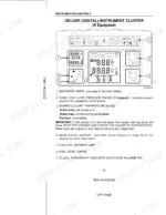 Case MX80C, MX90C, MX100C deluxe digital instrument cluster diagram and component identification list.