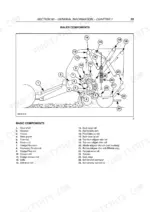 Case RB454, RB464 baler components diagram showing numbered parts list for rolls, belts, and tension systems.