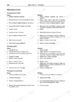 Case TX130, TX140, TX170 engine troubleshooting table for starting, stalling, and overheating issues.
