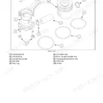 Cnh Industrial Cursor 13, Cursor 13 Single Stage Turbocharger Tier 4B (final) and Stage IV Engine, F3HFE613A*B003, F3HFE613B*B001, F3HFE613B*B002, F3HFE613D*B001, F3HFE613D*B002, F3HFE613G*B001, F3HFE613G*B002 exploded view diagram of connecting rod, piston, rings, and pin components.