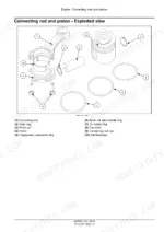 Cnh Industrial Cursor 9 Engine exploded view of connecting rod, piston, rings, pin, and bearings with numbered parts list.