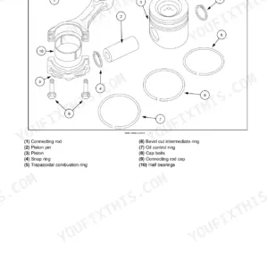 CNH Industrial F3GFE613A*B001, F3GFE613B*B001, Cursor 11 exploded view of connecting rod, piston, and ring components.