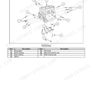 Cnh Industrial L3C19-T1, L3C19-T2, L3C19-T3, L3C19-T4, L3C19-T5 crankcase exploded view diagram with component parts list.