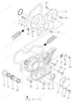 d31eaa08-b-page-5 Yanmar 3TNE82A-EBVC exploded view of gear case, oil filler cap, and cover assembly components.