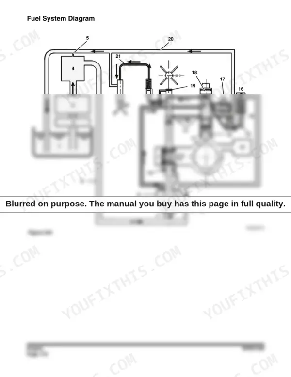 Yanmar B55W-2 fuel system diagram showing fuel tank, pump, and injector flow paths, Figure 245.