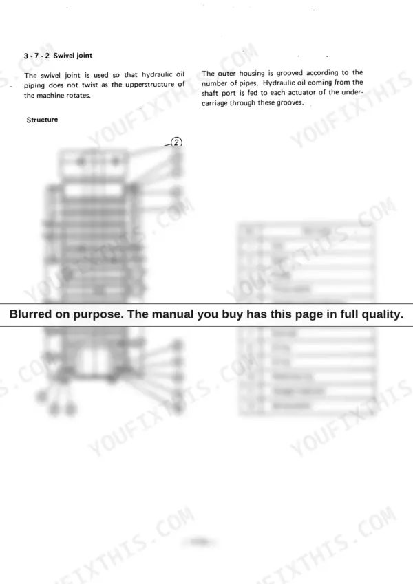 d847fc85-b-exploded-view-42 Yanmar YB401W, Wheel Backhoe swivel joint exploded view diagram and parts list for hydraulic system components.