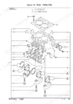 d8b82fb5-b-exploded-view-4 Yanmar TB108 2TNE68-ETBA, TB108, 2TNE68-ETBA exploded view diagram of the engine cylinder block and main bearings.