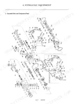 Yanmar ViO20 hydraulic equipment exploded view showing pump components, quick coupler cylinder, and valve assembly parts.