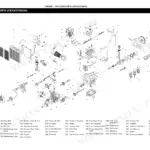 Daedong CK25/27/30/35, CK25H/27H/30H/35H engine exploded view diagram showing cylinder block, radiator, and components.