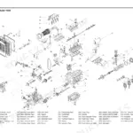 Daedong DK45S, DK451 engine exploded view diagram showing cylinder block, head, crankshaft, and cooling components.