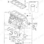 Yanmar 4TN78TL-DBVM, 4TN78TL-DB/RB, K2094, 4TN78TL-DB/RB(K2094), 4TN78TL-DB, 4TN78TL-RB cylinder block exploded view parts diagram.