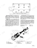 David Brown 3800, 4600 3-Cylinder Engine: Cylinder head tightening sequence diagram, piston and connecting rod exploded view.