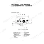 David Brown 885, 885N instrument panel diagram and component identification list for operator controls.