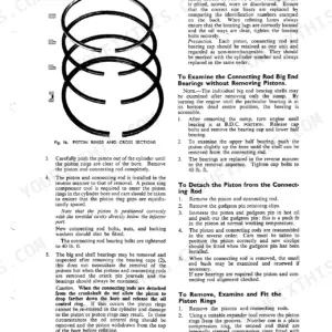 David Brown CROPMASTER, 30C, 30D, 25, 25D, 900 manual showing piston ring diagrams and engine repair procedures.
