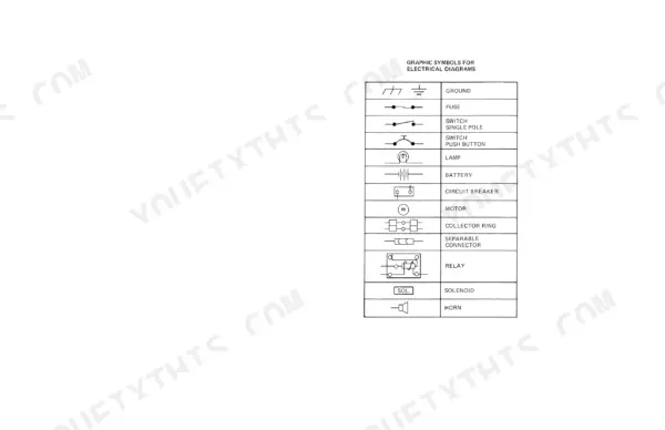 Case Drott 40 Cruz-Air Series D: electrical diagram graphic symbols legend table.