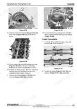 e227f64b-b-procedures-100 Yanmar 4BY, 6BY camshaft removal and installation procedure diagrams and instructions.