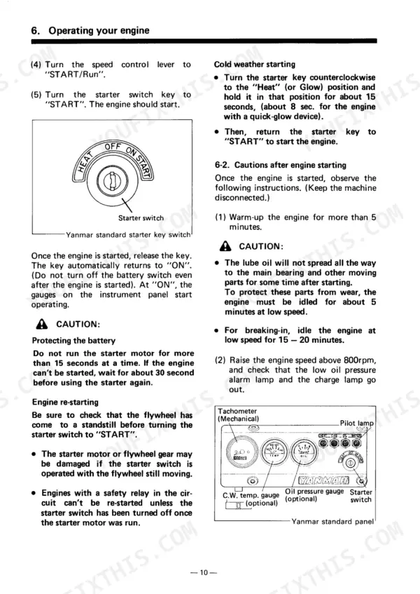 e44fdf3f-b2-operations-18 Yanmar TNE series diesel engine starting and operation procedures
