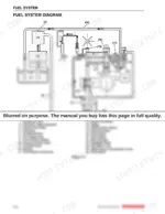 Yanmar TNV series fuel system diagram showing fuel tank, pump, injector, and distributor-shaft components.