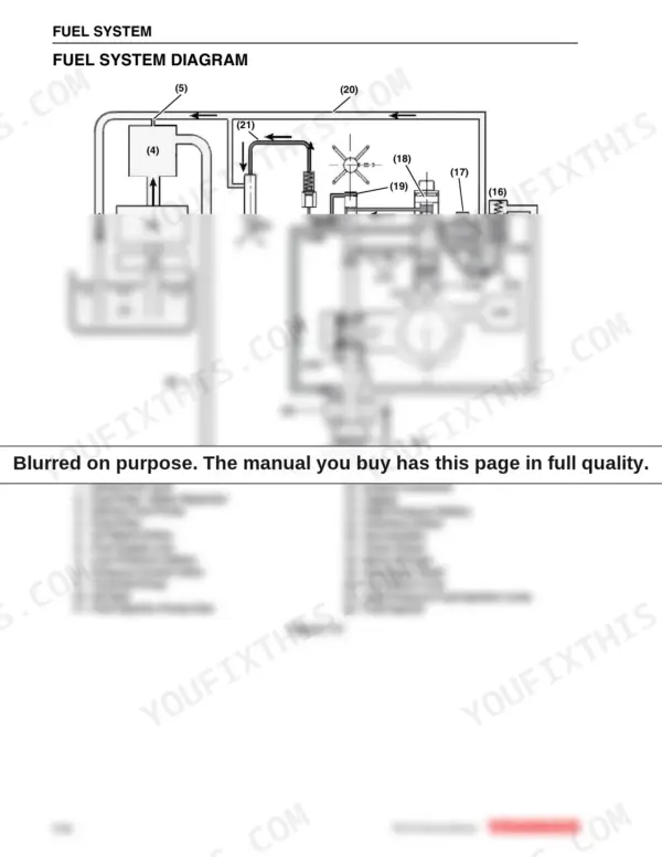 Yanmar TNV series fuel system diagram showing fuel tank, pump, injector, and distributor-shaft components.