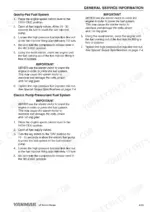 e783e67f-b-procedures-46 Yanmar L48N, L70N, L100N service manual page detailing fuel system priming procedures for gravity-fed and electric pump systems.
