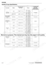 e783e67f-b-torque-109 Yanmar L48N, L70N, L100N engine special torque specifications table for crankcase, flywheel, and cylinder head components.