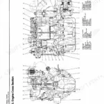 Yanmar 4JH series engine cross section diagram with parts list.