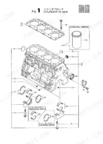 ea8040b7-b-exploded-view-3 Yanmar 4TN78TL, 4TN78TL(YB401W), 4TNA78TL-DBWVM, 4TNA78TL-RBW, 4TN78TLL-DBWVM exploded view of cylinder block and bearings.