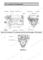Yanmar 6CXM-GTE engine component location diagram showing turbocharger, filters, pumps, and cooling systems.