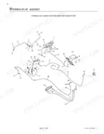 eagle-tugs-usats-tow-tractor-parts-and-service-manual-rev17-1-7-16-hydraulic-parts-74.webp Eagle Tugs USATS hydraulic assist system exploded view with Metaris pump, showing hoses, fittings, and reservoir.