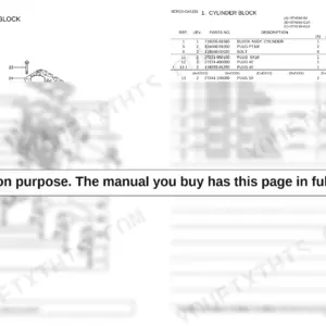 Yanmar 3TNE68 Series engine parts catalog — cylinder block exploded view with OEM part numbers.