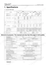 f3332c64-b-specs-5 Yanmar D27A, D36A technical specifications table including dimensions, weight, engine output, and fuel injection data.